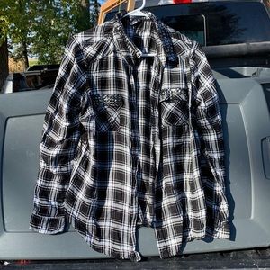 Torrid 00 Black/White Button Down Shirt